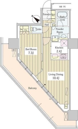 ユニゾンタワーの物件間取画像
